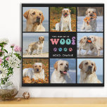 Dog You Had Me WOOF Custom 8 Photo Collage Retro Faux Canvas Print<br><div class="desc">Introducing our "You Had Me at WOOF" canvas, the perfect addition to any dog lover's home. This dog canvas features a modern retro and cute design, with space for up to 8 pictures of your beloved pet. It's a great way to showcase your furry friend and celebrate the special bond...</div>