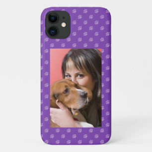 Dog & You Photo Personalise Puppy Dog Paw Purple iPhone 11 Case