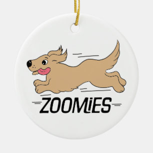 Dog Zoomies Ceramic Ornament
