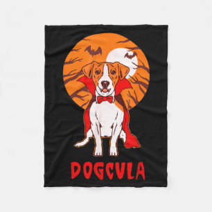 Dogcula Dog Pun Funny Halloween Fleece Blanket