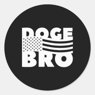 Doge Bro American Patriotic Trump Efficiency  Classic Round Sticker