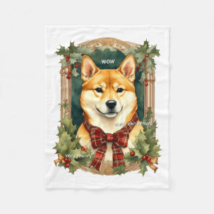 Doge Christmas Swea Shiba Inu Mens Long Fleece Blanket