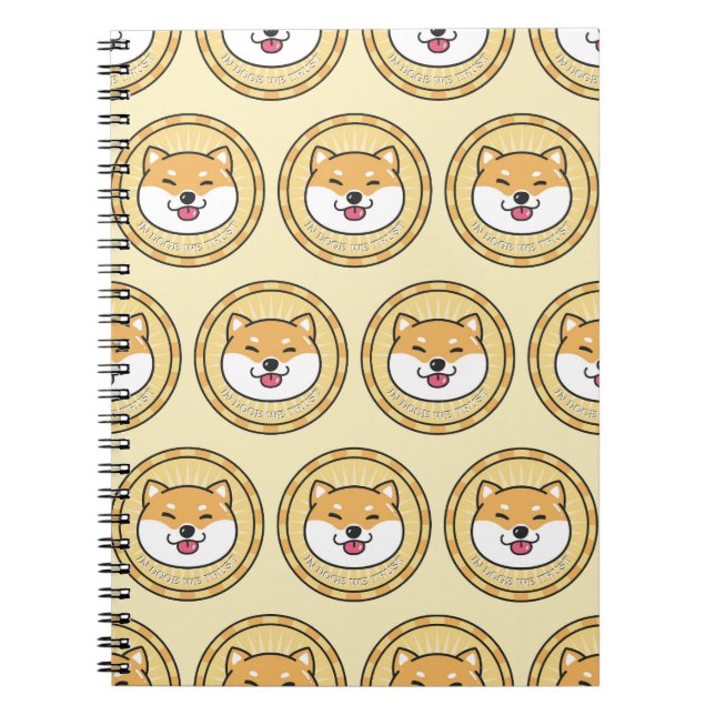 Doge Coin: Crypto Currency Background Notebook (Front)