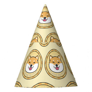 Doge Coin: Crypto Currency Background Party Hat