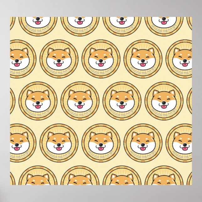 Doge Coin: Crypto Currency Background Poster (Front)