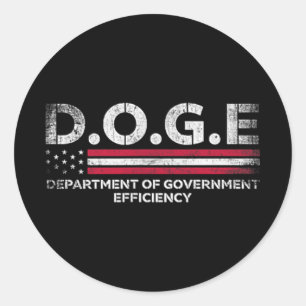 Doge D.o.g.e. Department Of Government Efficiency Classic Round Sticker
