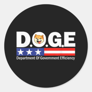 Doge D.o.g.e. Department Of Government Efficiency  Classic Round Sticker