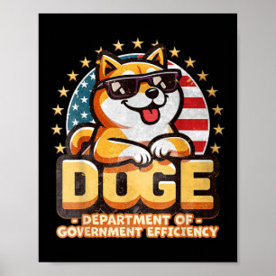 Doge D.o.g.e. Department Of Government Efficiency  Poster