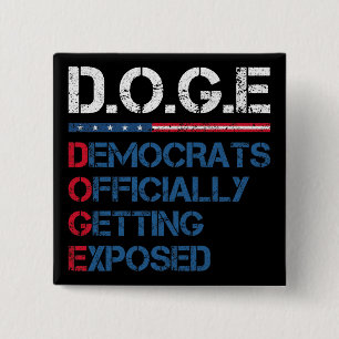 DOGE Department Of Government Efficiency 15 Cm Square Badge