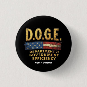 DOGE Department of Government Efficiency  3 Cm Round Badge