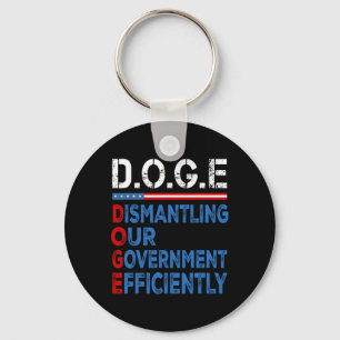 Doge Dismantling Our Government Efficiently Mens W Key Ring