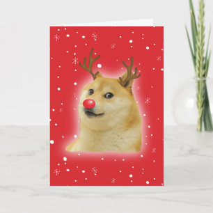 Doge Dogright Doggo Dog Christmas Meme Card red