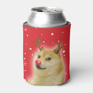 Doge Dogright Doggo Dog Christmas Meme Card red Can Cooler