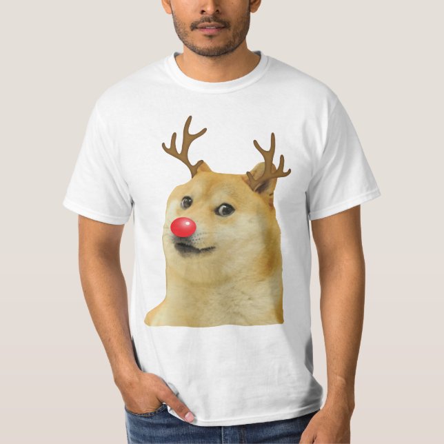 Doge Dogright Doggo Dog Christmas Meme Card red T-Shirt (Front)