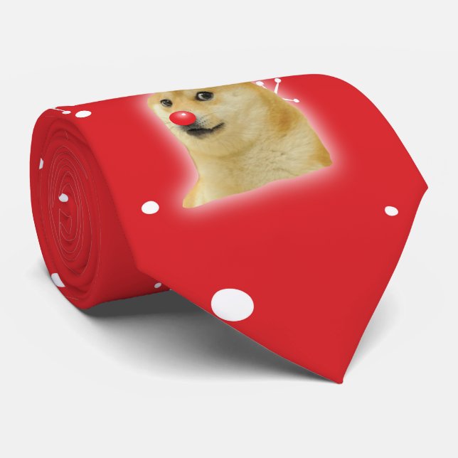 Doge Dogright Doggo Dog Christmas Meme Card red Tie (Rolled)