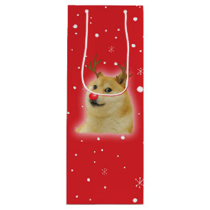 Doge Dogright Doggo Dog Christmas Meme Card red Wine Gift Bag