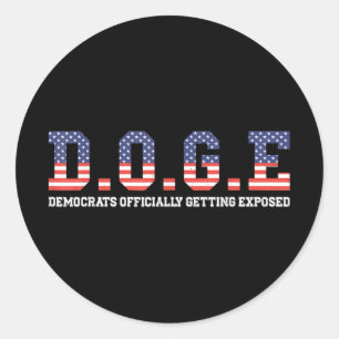 Doge Meme Democrats Officially Getting Exposed Usa Classic Round Sticker