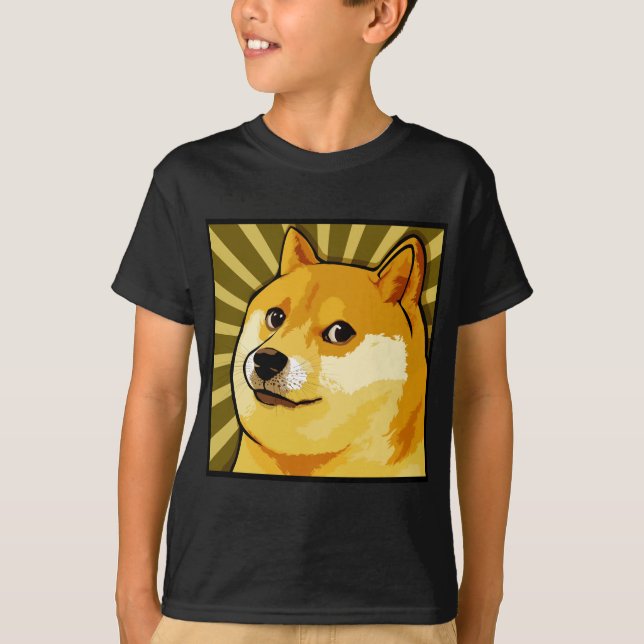 Doge Meme Square Doge Self Portrait T-Shirt (Front)