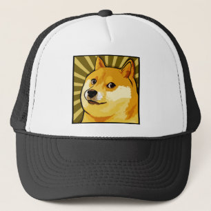 Doge Meme Square Doge Self Portrait Trucker Hat