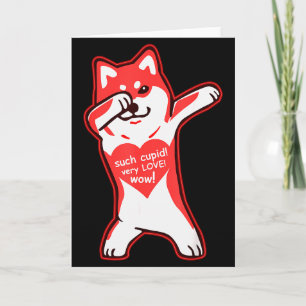 Doge Meme Valentines Day Shirt - Dabbing Shiba Inu Card