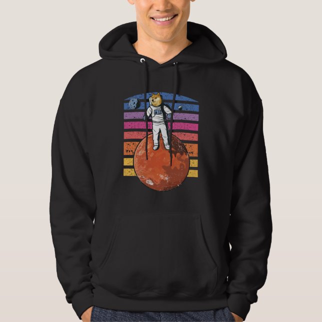 Doge On Mars Dogecoin To The Moon Space Hoodie (Front)