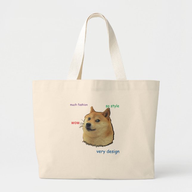 Doge.  So Shibe Large Tote Bag (Front)