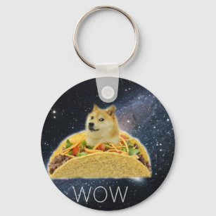doge space taco meme key ring