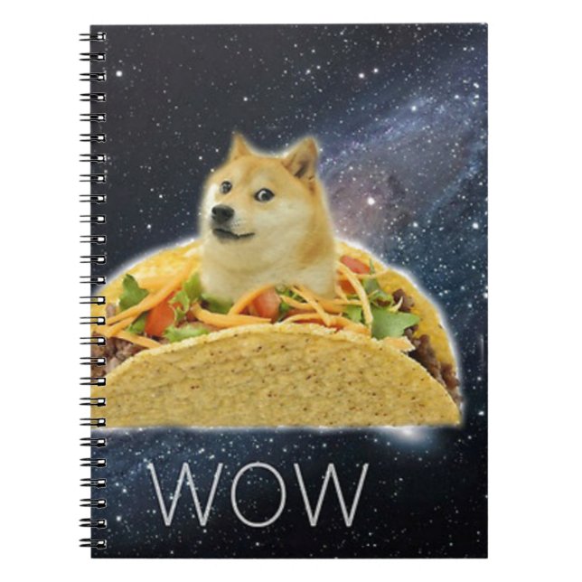 doge space taco meme notebook (Front)