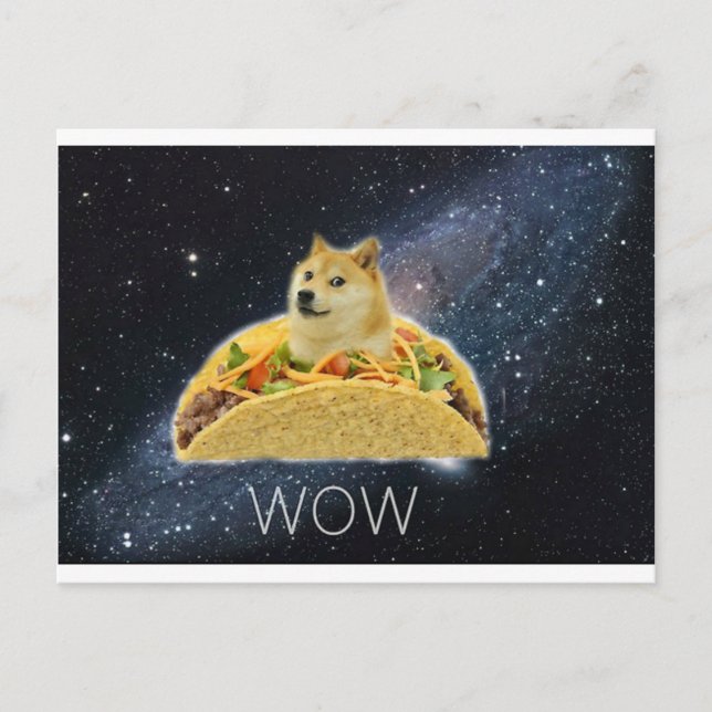 doge space taco meme postcard (Front)