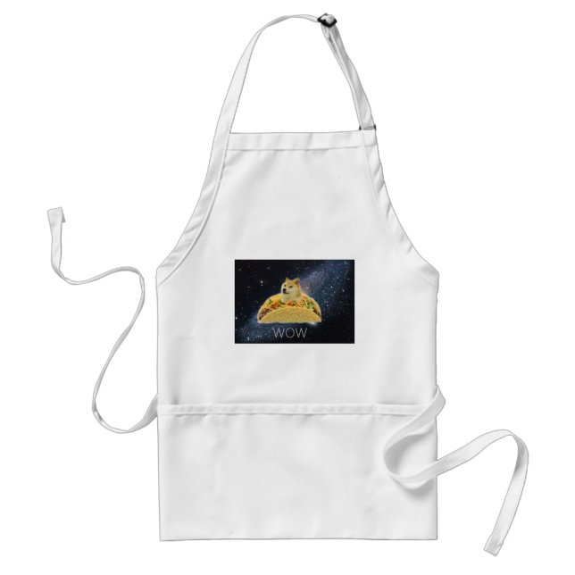doge space taco meme standard apron (Front)