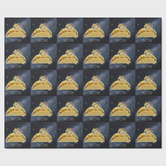 doge space taco meme wrapping paper (Seam)