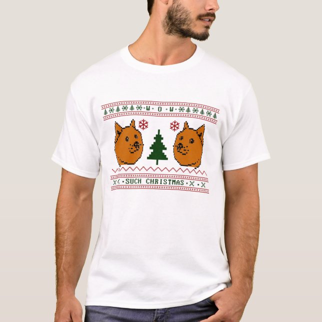 Doge Such Christmas T-Shirt (Front)