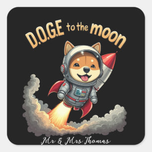 Doge to the Moon The Ultimate Dogecoin Journey Square Sticker