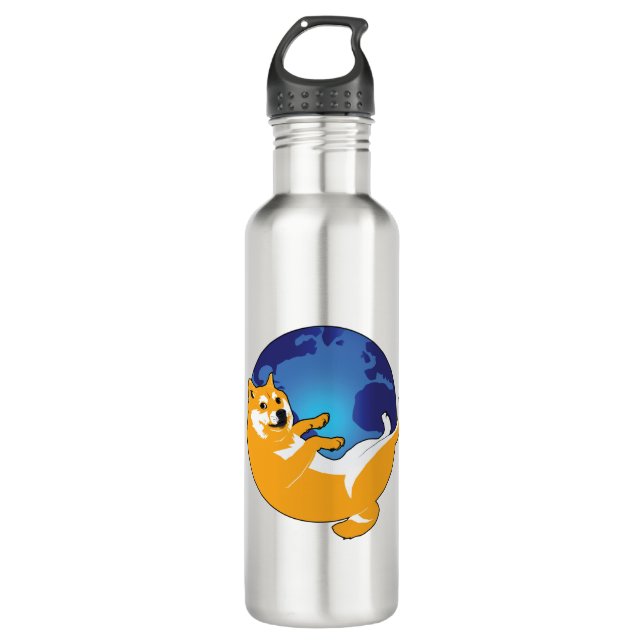 Doge Trolling Firefox Funny Meme 710 Ml Water Bottle (Front)