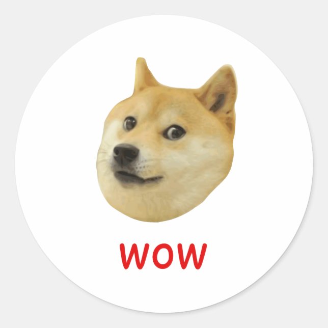 Doge Very Wow Much Dog Such Shiba Shibe Inu Classic Round Sticker (Front)