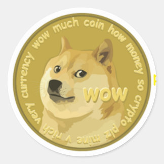 Dogecoin accessories- The Chatty Shiba Inu Classic Round Sticker