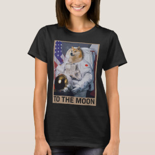 Dogecoin Astronaut To the Moon Blockchain HODL Cry T-Shirt