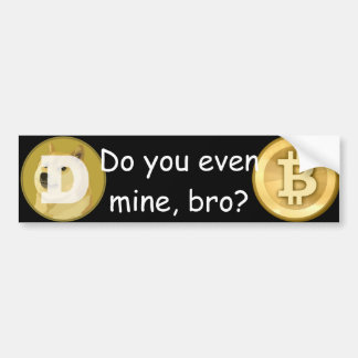 Dogecoin/Bitcoin Bumper Sticker