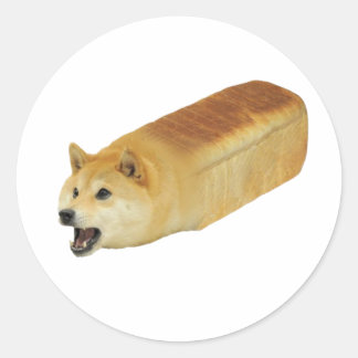 Dogecoin Bread Loaf Crypto Classic Round Sticker