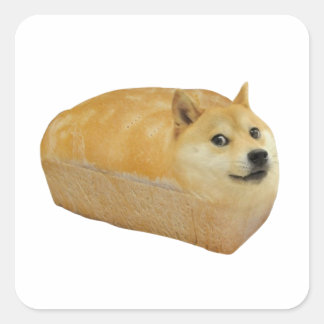 Dogecoin Bread Loaf Square Sticker