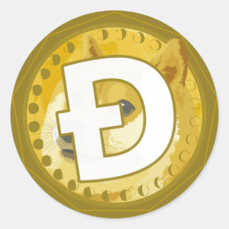 Dogecoin Coin Cryptocurrency Classic Round Sticker