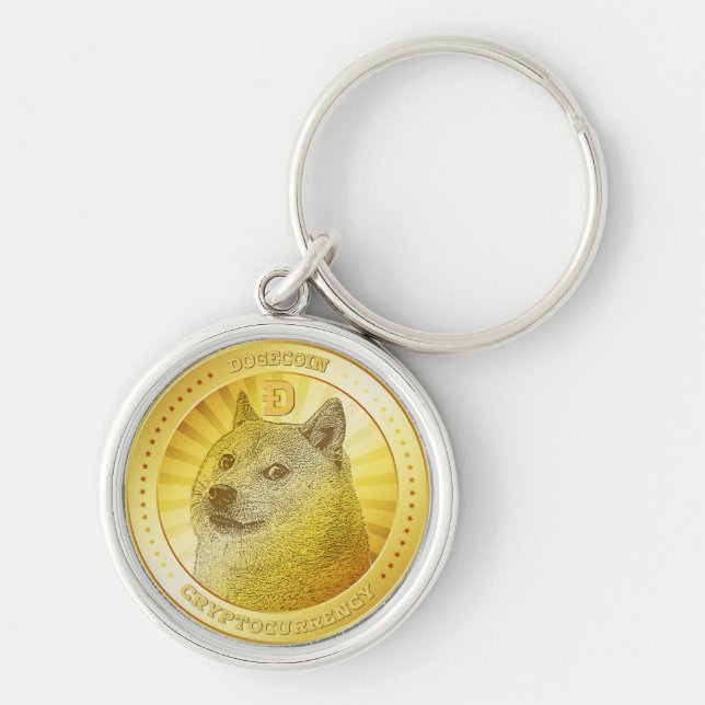 Dogecoin coin cryptocurrency key ring (Front)