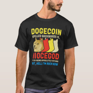 Dogecoin Crypto Meme Dogecoin Backwards Funny Cryp T-Shirt