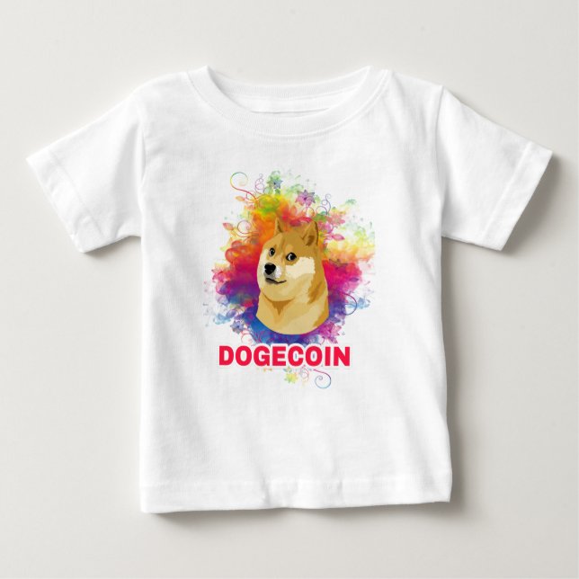 Dogecoin cryptocurrency to the moon  8. baby T-Shirt (Front)