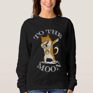 Dogecoin Dab To The Moon Crypto Meme Doge Hodl Dab Sweatshirt
