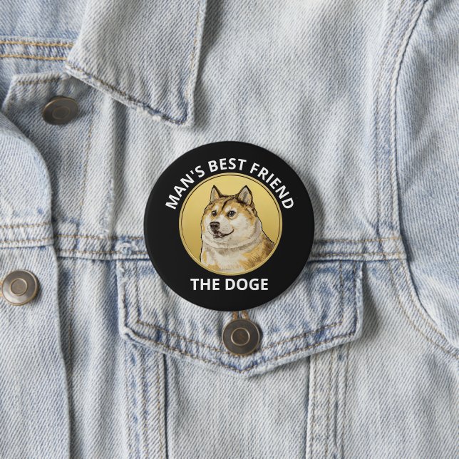 Dogecoin Dog Personalised  7.5 Cm Round Badge (In Situ)