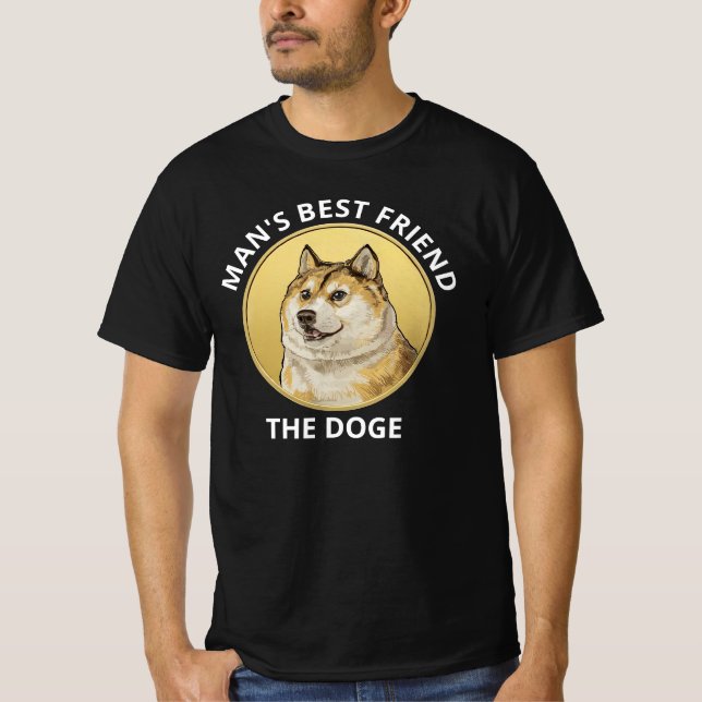 Dogecoin Dog Personalised Black T-Shirt (Front)