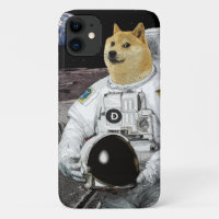 Dogecoin doge coin to the moon astronaut