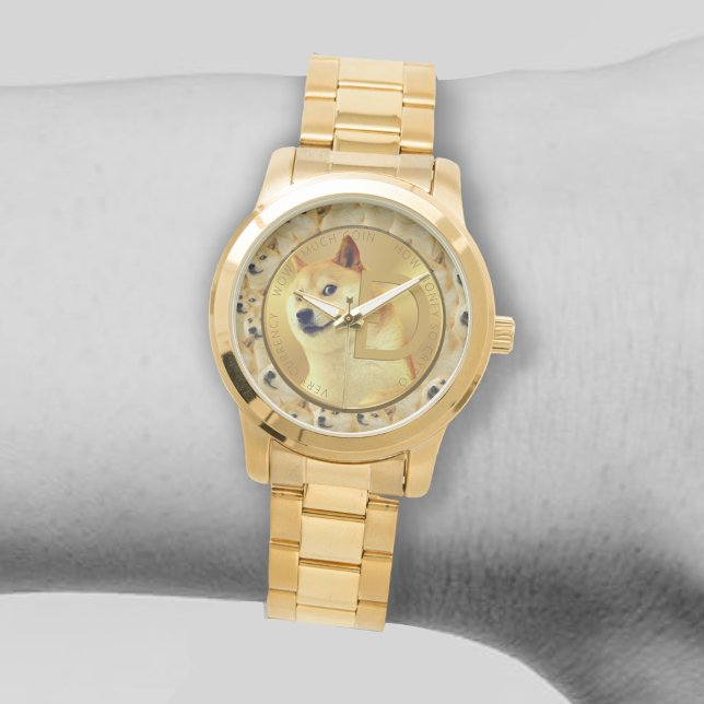 Dogecoin Gold Coin Meme Pattern eWatch Wrist Watch (Creator Uploaded)