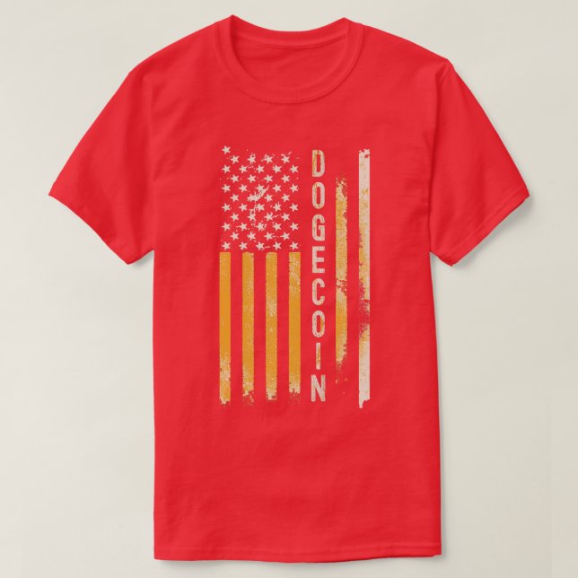DOGECOIN Gold Flag T-Shirt (Design Front)